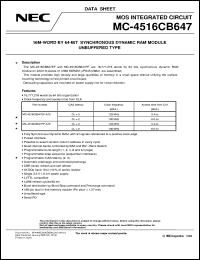 datasheet for MC-4516CB647PF-A75 by NEC Electronics Inc.