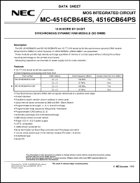 datasheet for MC-4516CB64PS-A10B by NEC Electronics Inc.