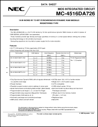 datasheet for MC-4516DA726EFC-A10 by NEC Electronics Inc.