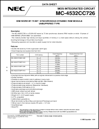 datasheet for MC-4532CC726PF-A10 by NEC Electronics Inc.