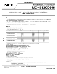 datasheet for MC-4532CD646PF-A80 by NEC Electronics Inc.