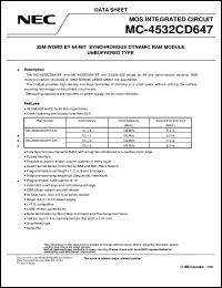 datasheet for MC-4532CD647EF-A75 by NEC Electronics Inc.