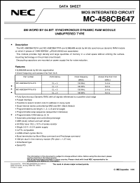 datasheet for MC-458CB647EFA-A75 by NEC Electronics Inc.