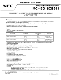 datasheet for MC-45D16CB641KF-C80 by NEC Electronics Inc.