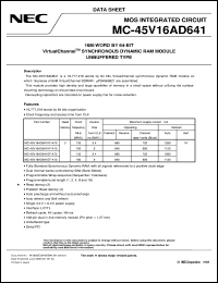 datasheet for MC-45V16AD641EF-A10 by NEC Electronics Inc.