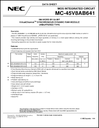 datasheet for MC-45V8AB641EF-A10 by NEC Electronics Inc.