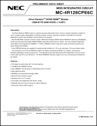 datasheet for MC-4R128CPE6C-653 by NEC Electronics Inc.