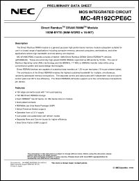 datasheet for MC-4R192CPE6C-653 by NEC Electronics Inc.