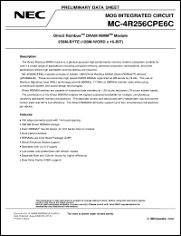 datasheet for MC-4R256CPE6C-745 by NEC Electronics Inc.