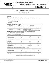 datasheet for NE38018-T1 by NEC Electronics Inc.