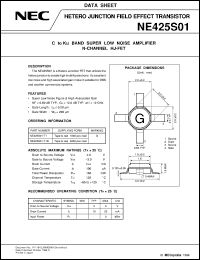 datasheet for NE425S01-T1 by NEC Electronics Inc.