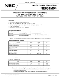 datasheet for NE661M04 by NEC Electronics Inc.