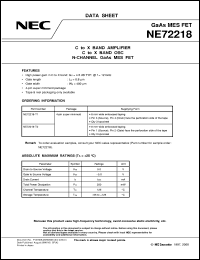 datasheet for NE72218 by NEC Electronics Inc.