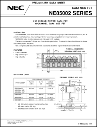 datasheet for NE8500200 by NEC Electronics Inc.