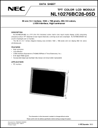 datasheet for NL10276BC28-05D by NEC Electronics Inc.