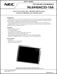 datasheet for NL6448AC33-18A by NEC Electronics Inc.