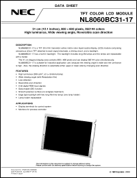 datasheet for NL8060BC31-17 by NEC Electronics Inc.