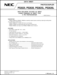 datasheet for PS2625 by NEC Electronics Inc.