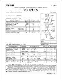 datasheet for 2SB905 by Toshiba