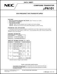 datasheet for UPA101B by NEC Electronics Inc.