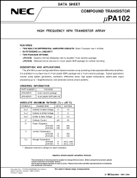 datasheet for UPA102G-E1 by NEC Electronics Inc.