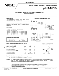 datasheet for UPA1815GR-9JG-E1 by NEC Electronics Inc.