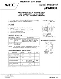 datasheet for UPA800T-T1B by NEC Electronics Inc.