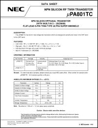 datasheet for UPA801TC by NEC Electronics Inc.