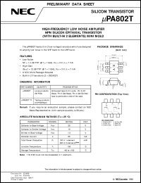 datasheet for UPA802T-T1 by NEC Electronics Inc.