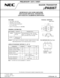 datasheet for UPA806T by NEC Electronics Inc.