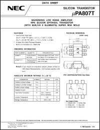 datasheet for UPA807T-T1 by NEC Electronics Inc.