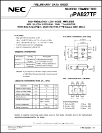 datasheet for UPA827TF by NEC Electronics Inc.