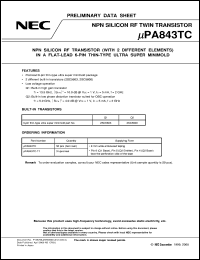 datasheet for UPA843TD-T3 by NEC Electronics Inc.