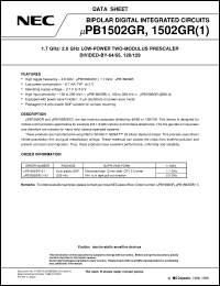 datasheet for UPB1502GR by NEC Electronics Inc.