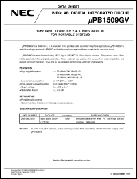 datasheet for UPB1509GV by NEC Electronics Inc.