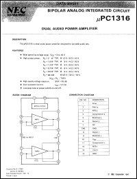 datasheet for UPC1316C by NEC Electronics Inc.