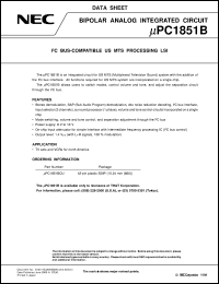 datasheet for UPC1851BCU by NEC Electronics Inc.