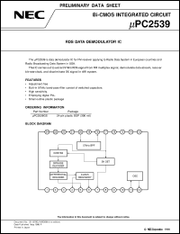 datasheet for UPC2539GS by NEC Electronics Inc.