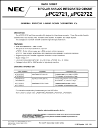 datasheet for UPC2722GR by NEC Electronics Inc.