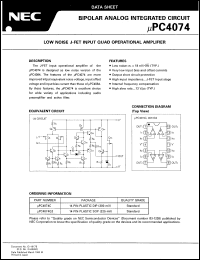 datasheet for UPC4074C by NEC Electronics Inc.