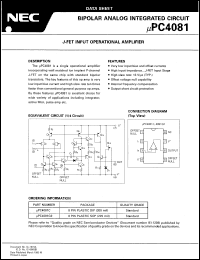 datasheet for UPC4081C by NEC Electronics Inc.