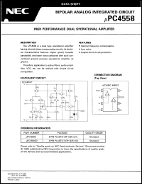 datasheet for UPC4558C by NEC Electronics Inc.