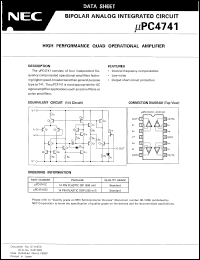 datasheet for UPC4741C by NEC Electronics Inc.