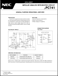 datasheet for UPC741A by NEC Electronics Inc.