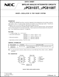 datasheet for UPC8103T by NEC Electronics Inc.