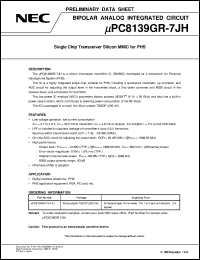 datasheet for UPC8139GR-7JH by NEC Electronics Inc.