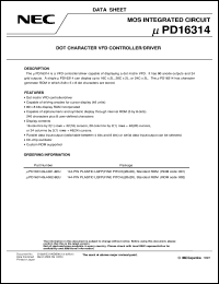 datasheet for UPD16314GJ-002-8EU by NEC Electronics Inc.