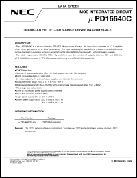 datasheet for UPD16640CN-XXX by NEC Electronics Inc.