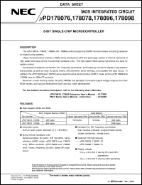 datasheet for UPD178078GF-XXX-3BA by NEC Electronics Inc.