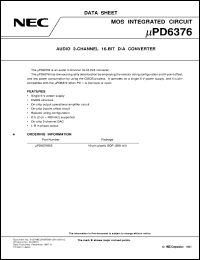 datasheet for UPD6376CX by NEC Electronics Inc.